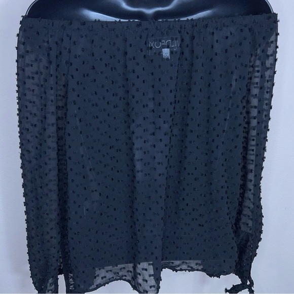 XS WILDFOX BLACK DOT PEASANT BLOUSE OFF SHOULDER RETRO GOTH LONG SLEEVE - Picture 6 of 11